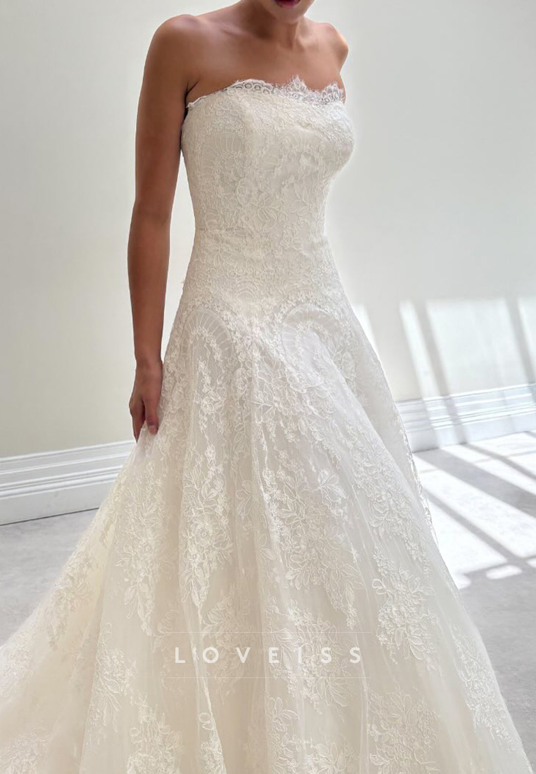 Strapless Lace A-Line Wedding Dress