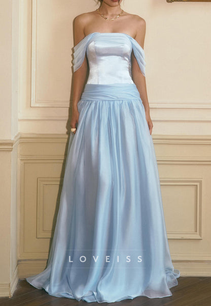 Off-the-Shoulder Corset Gown with Draped Waist