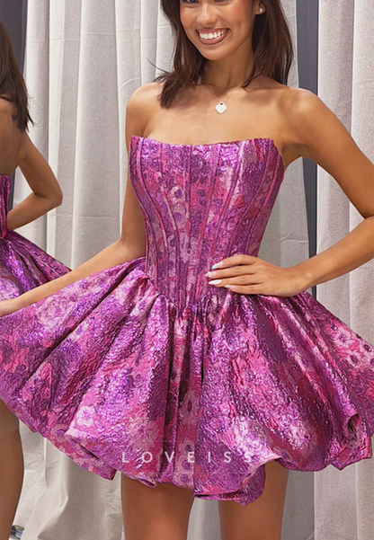 Strapless Corset Bubble Mini Dress