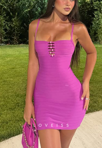 Bandage Mini Dress with Front Cut-Outs