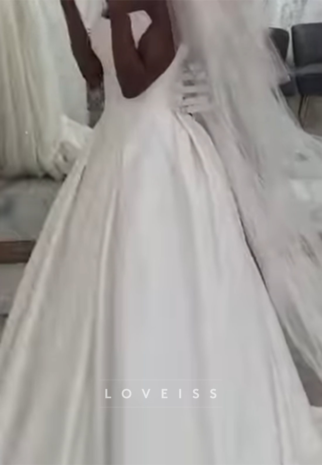 Strapless Pleated Ball Gown Wedding Dress