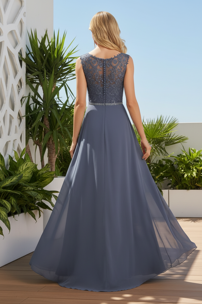 Lace Bodice Overskirt Evening Gown