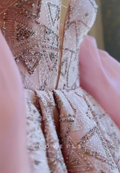 Off-the-Shoulder Puff Sleeve Sparkly Mini Dress
