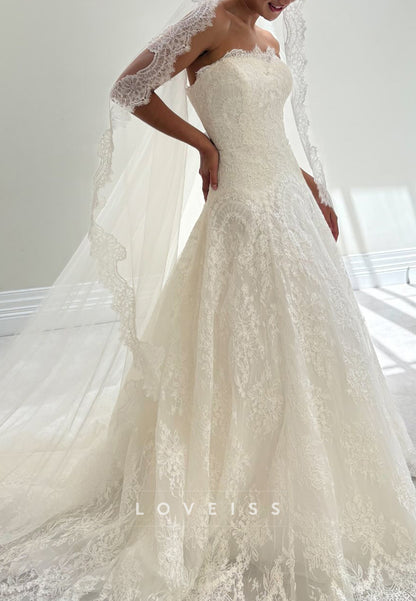 Strapless Lace A-Line Wedding Dress