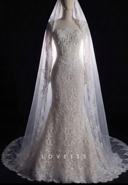 Lace Mermaid Wedding Dress with Long Sleeves