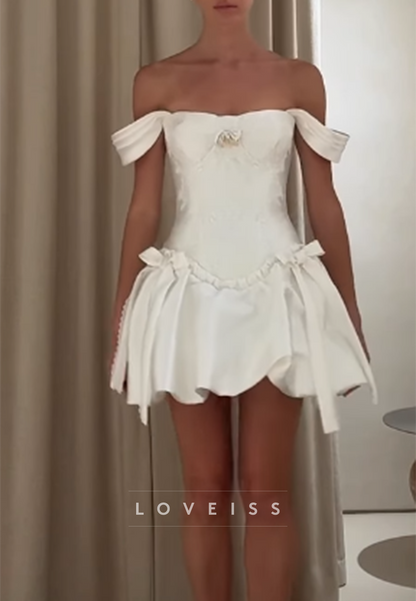 Off-the-Shoulder Corset Bubble Mini Dress