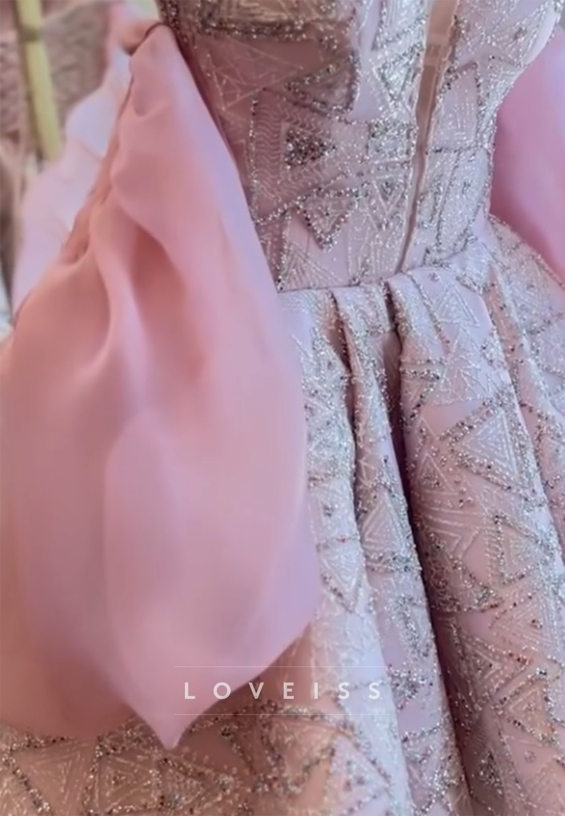 Off-the-Shoulder Puff Sleeve Sparkly Mini Dress