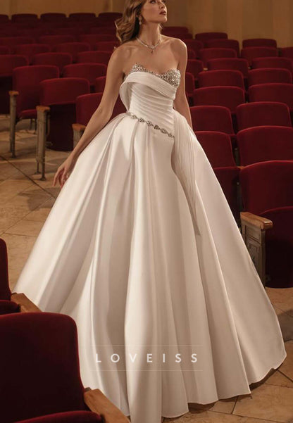 Strapless Ruched Ball Gown Wedding Dress