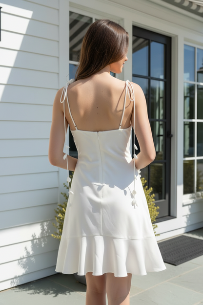 Asymmetrical Cowl Neck Satin Mini Dress
