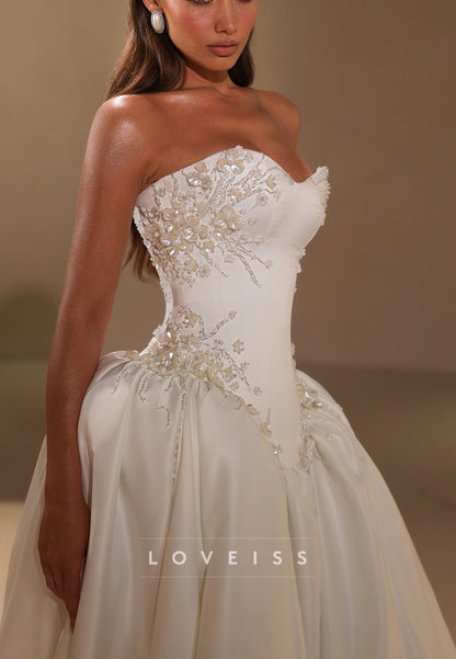 Embellished Corset Dropped Waist Ball Gown
