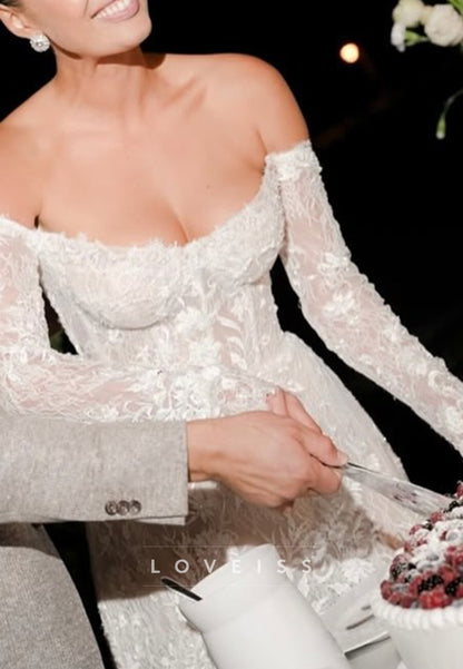Off-the-Shoulder Lace Corset Mini Dress