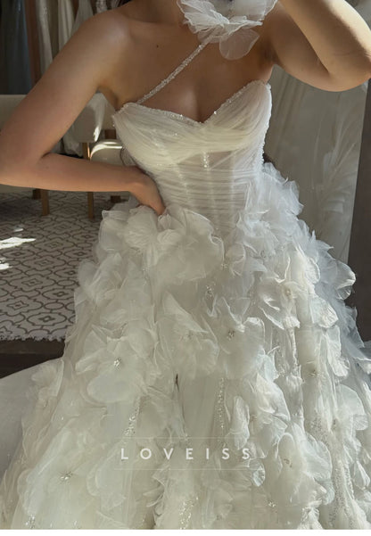 Lace Cut-Out Ball Gown Wedding Dress