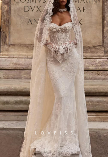 Sweetheart Corset Lace Mermaid Wedding Dress