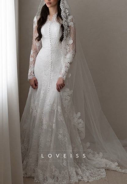 Vintage Lace Fit and Flare Wedding Dress