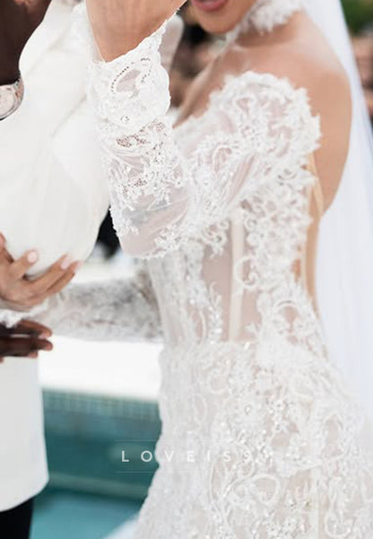 Lace Off-the-Shoulder Mermaid Wedding Dress