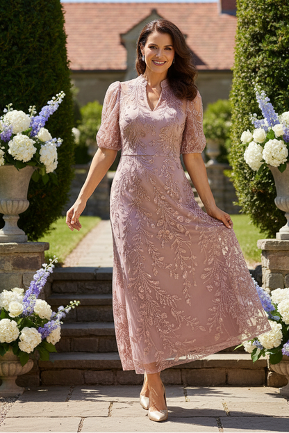 High-Neck Sequin Lace Mermaid Evening Gown