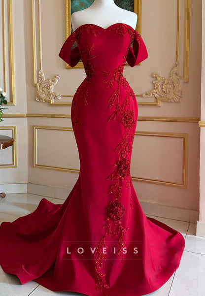Off-the-Shoulder Sweetheart Mermaid Evening Gown