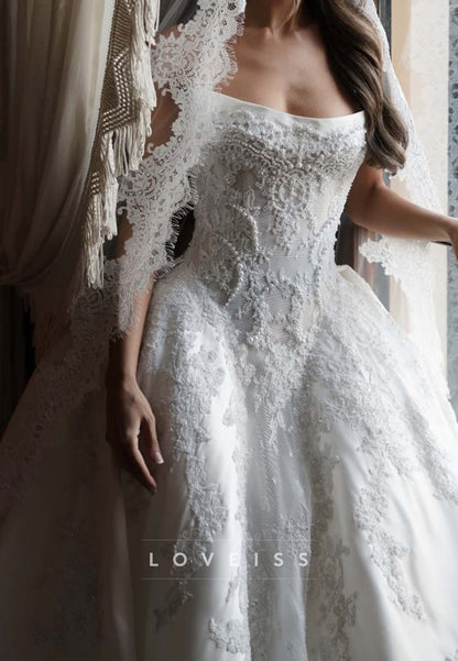 Strapless Lace Ball Gown Wedding Dress