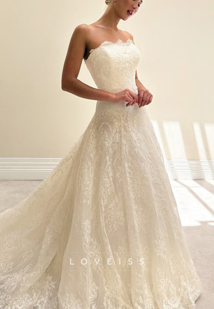 Strapless Lace A-Line Wedding Dress