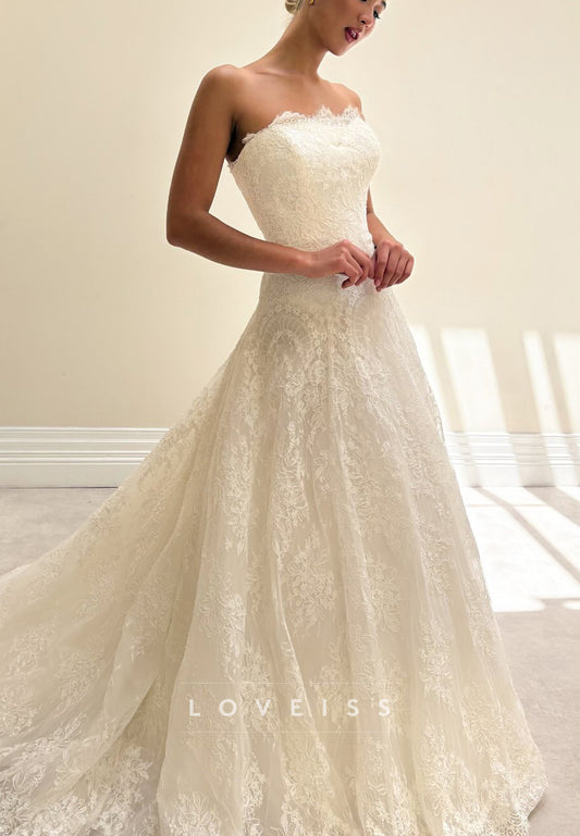 Strapless Lace A-Line Wedding Dress