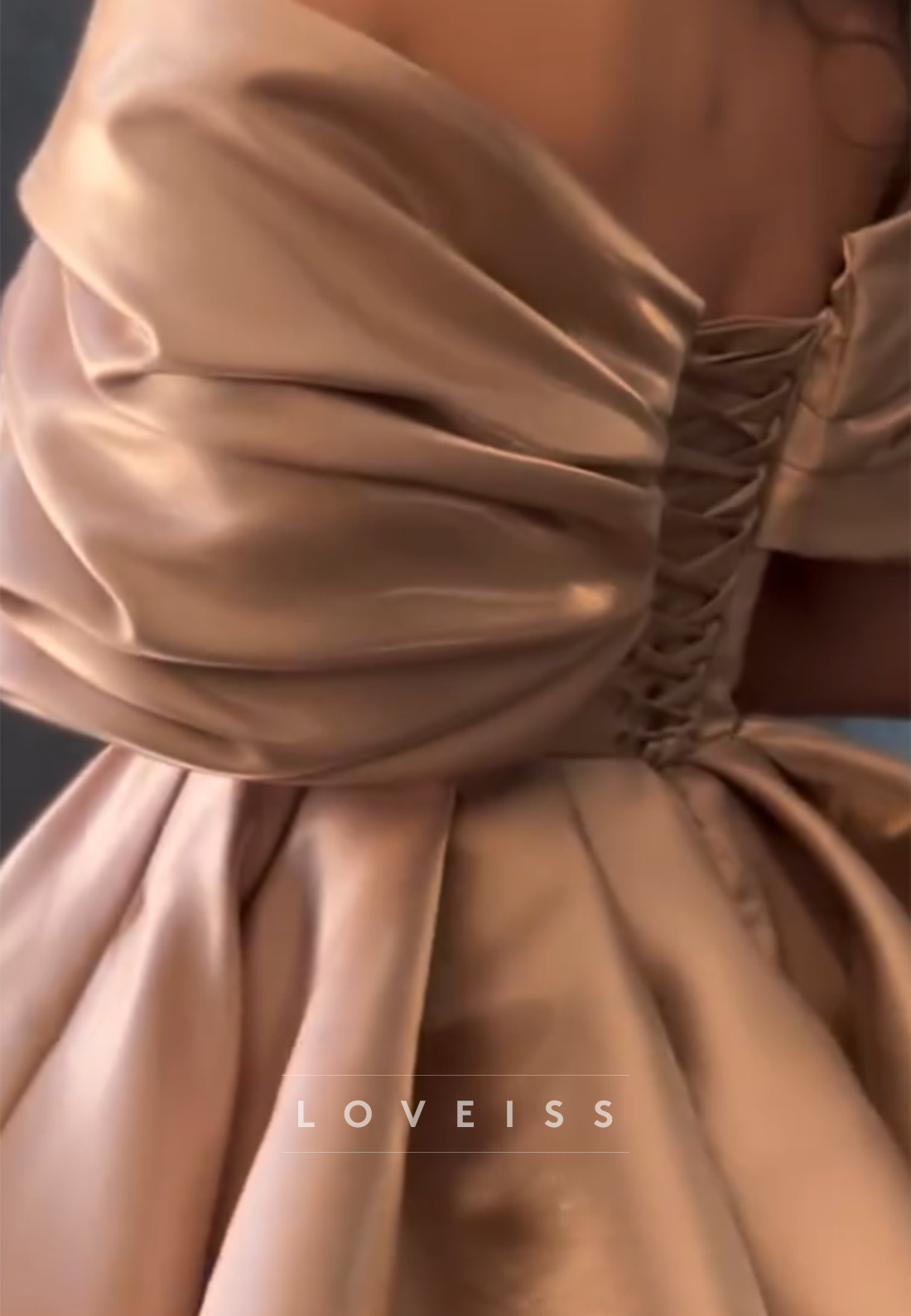 Off-the-Shoulder Pleated Mini Dress with Corset