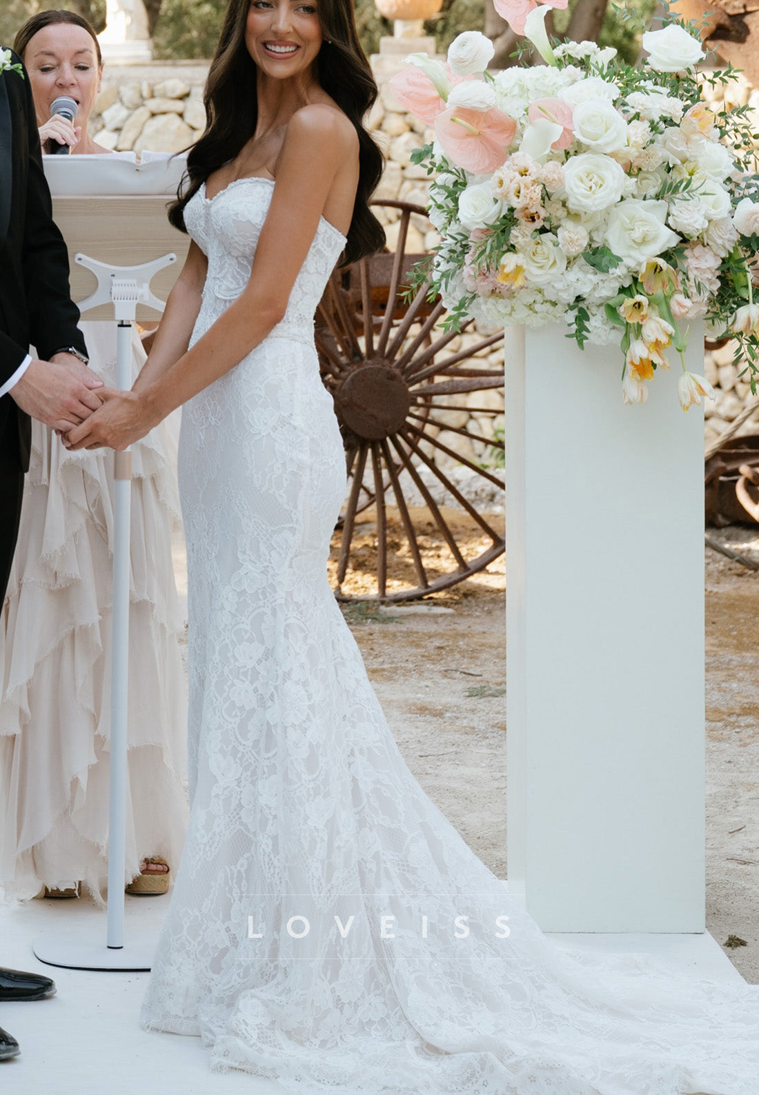 Strapless Lace Mermaid Wedding Dress