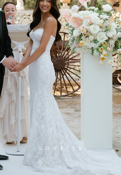 Strapless Lace Mermaid Wedding Dress