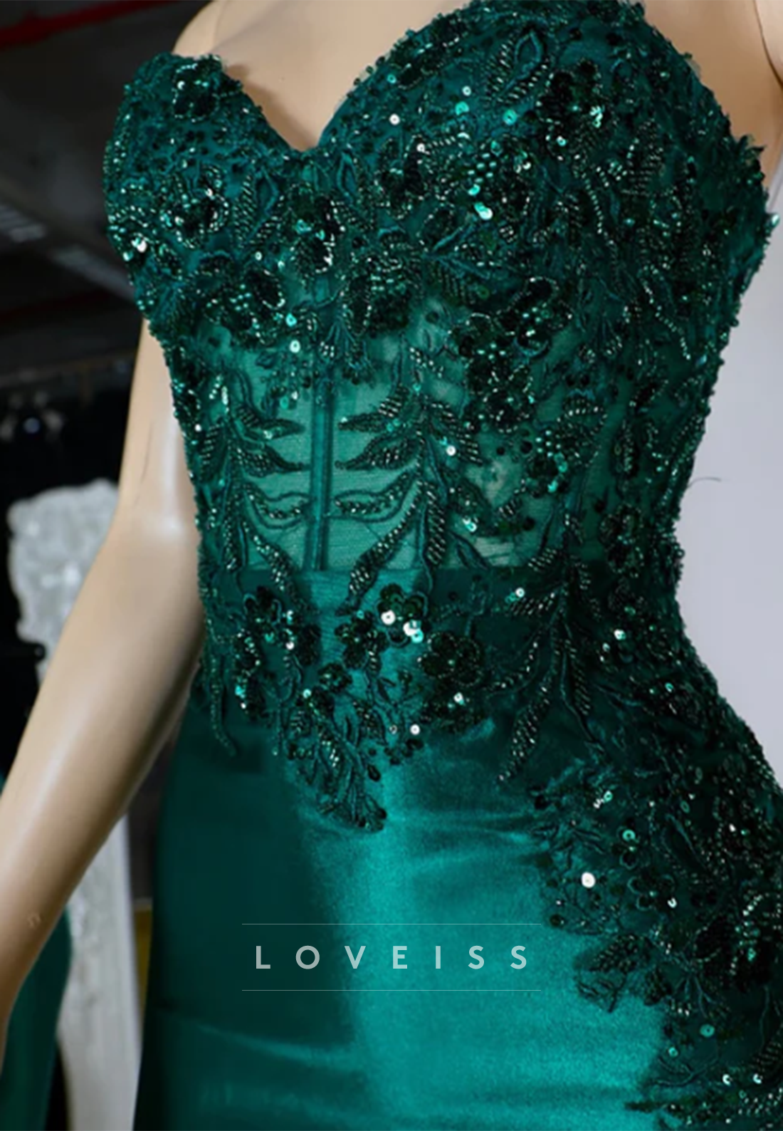 Sequin Lace Appliques Illusion Bodice Mini Dress