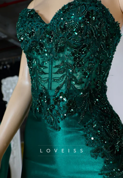 Sequin Lace Appliques Illusion Bodice Mini Dress