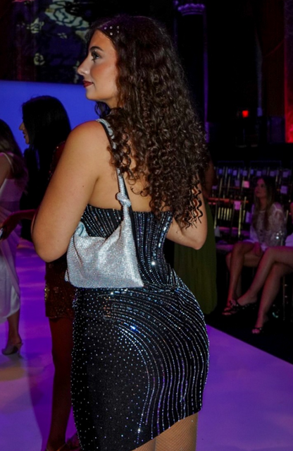 Strapless Beaded Corset Mini Dress