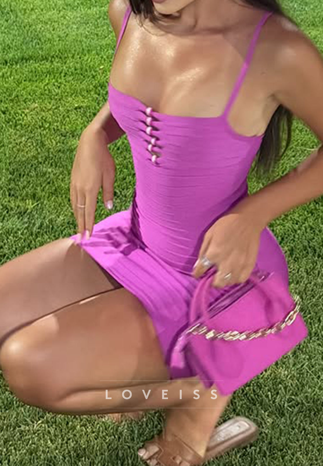Bandage Mini Dress with Front Cut-Outs
