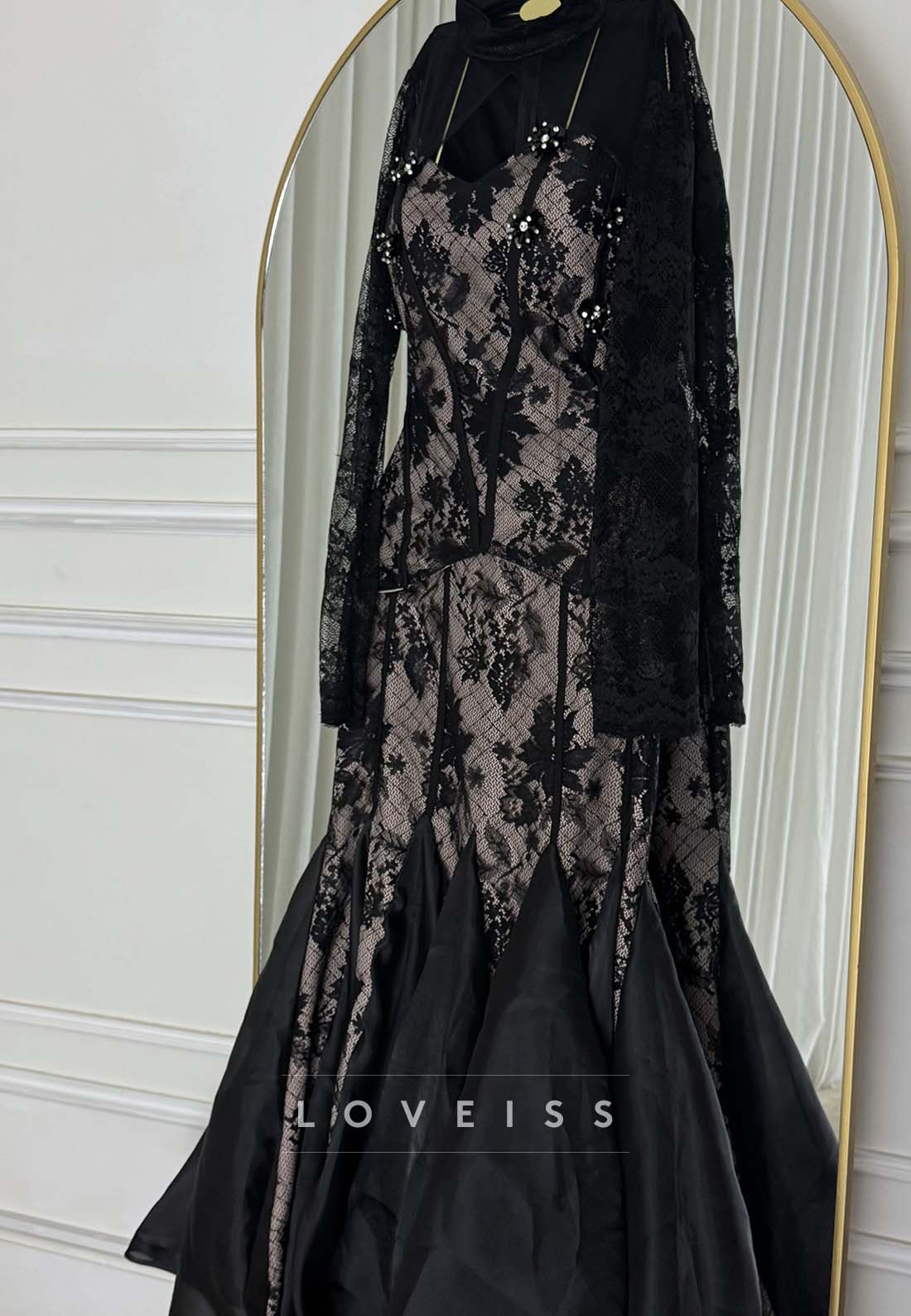 Lace Corset Mermaid Gown with Shrug