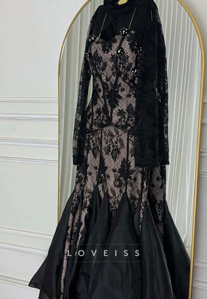 Lace Corset Mermaid Gown with Shrug