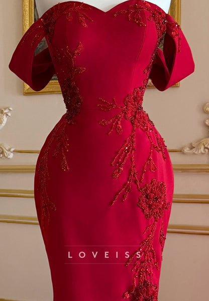 Off-the-Shoulder Sweetheart Mermaid Evening Gown