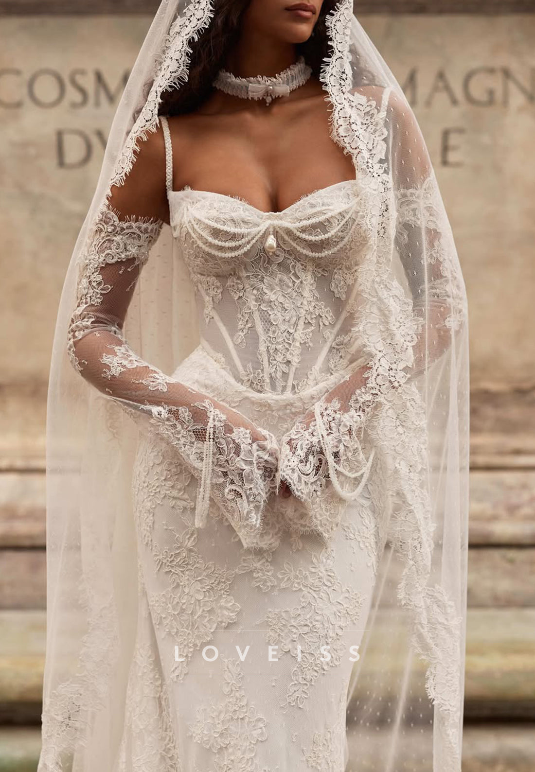 Sweetheart Corset Lace Mermaid Wedding Dress