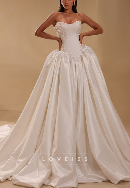 Embellished Corset Dropped Waist Ball Gown
