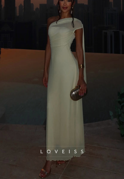 One-Shoulder Maxi Dress with Shoulder Drape