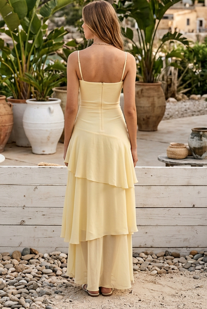 Tiered Maxi Dress with Bustier Bodice