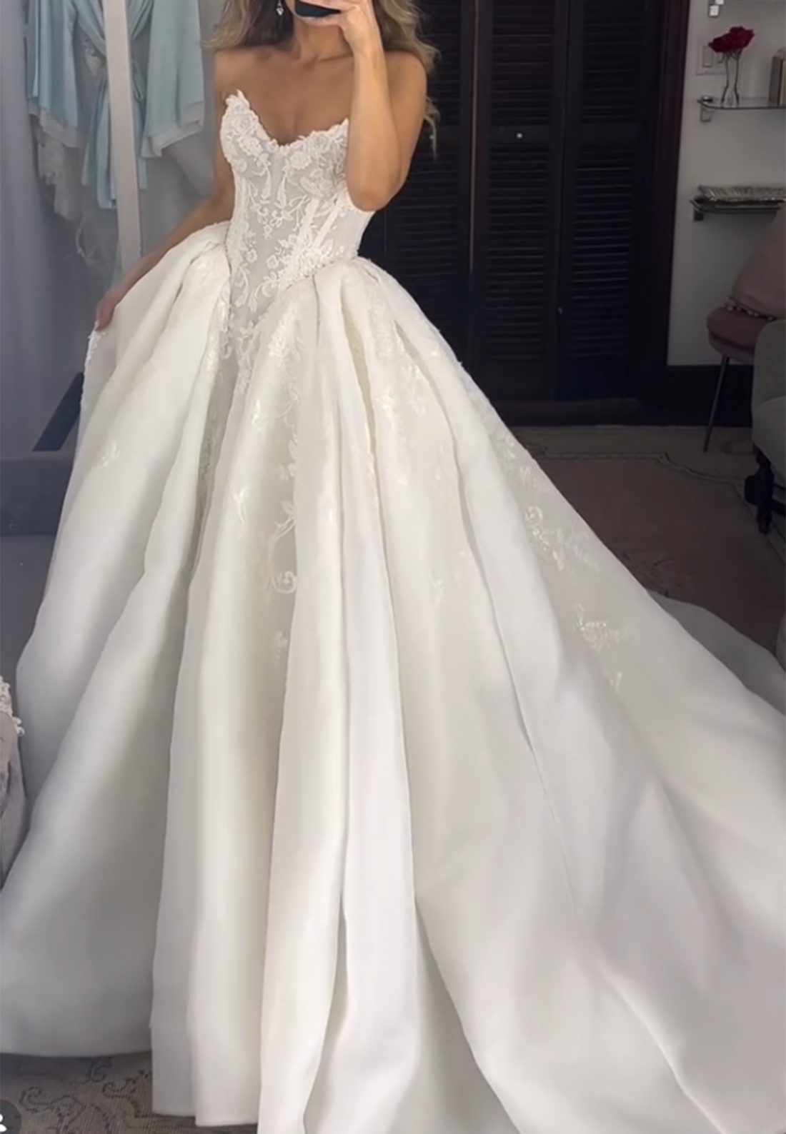Lace Corset Bodice Ball Gown Wedding Dress