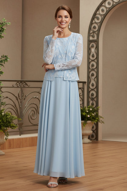 Lace Jacket Chiffon Formal Dress