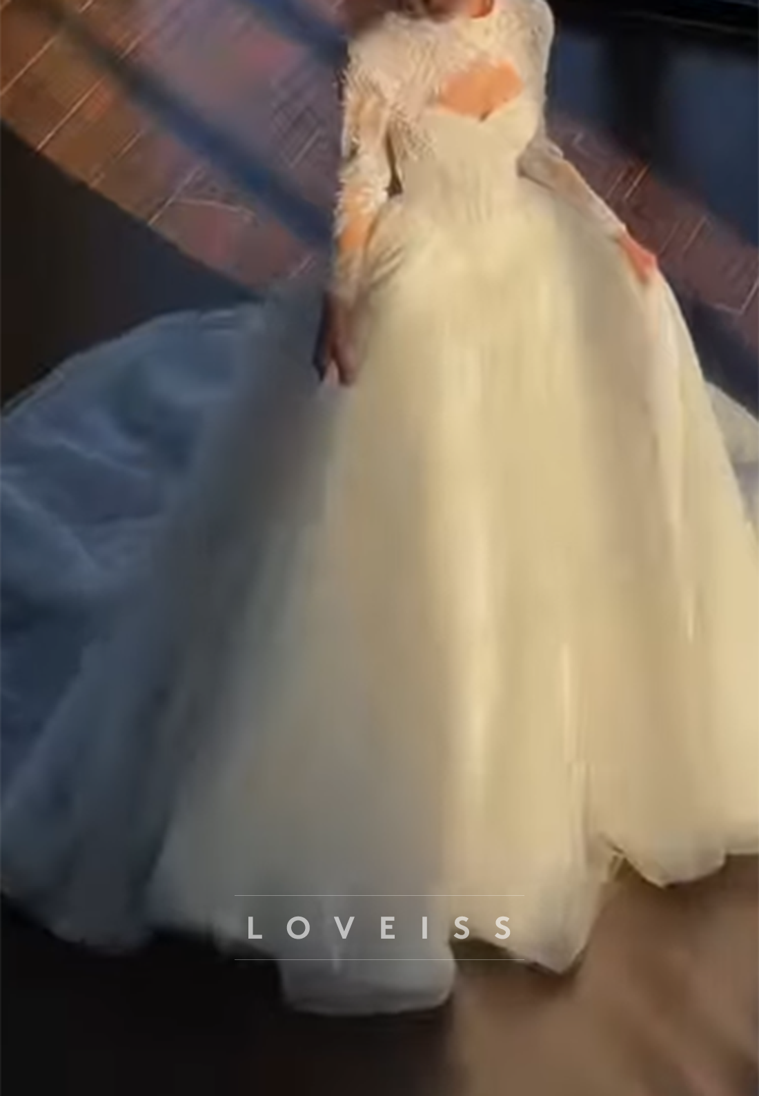 Lace High-Neck Ball Gown Wedding Dress