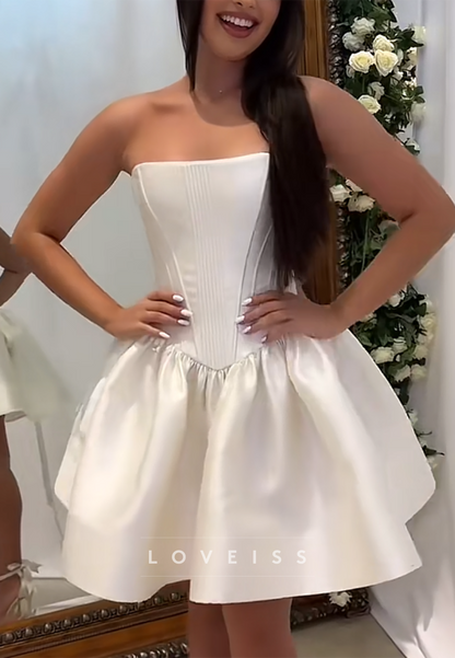 Strapless Corset Mini Dress with Bubble Skirt
