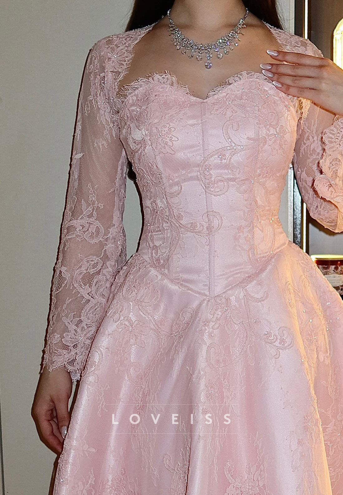 Lace A-Line Evening Gown with Bolero Jacket