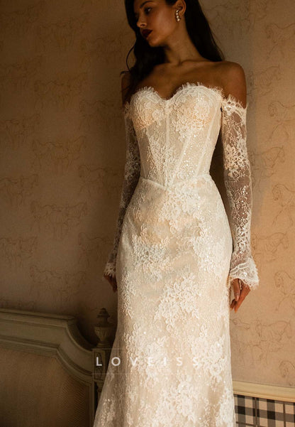 Off-Shoulder Lace Mermaid Wedding Dress