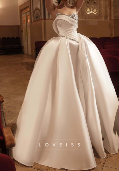 Strapless Ruched Ball Gown Wedding Dress
