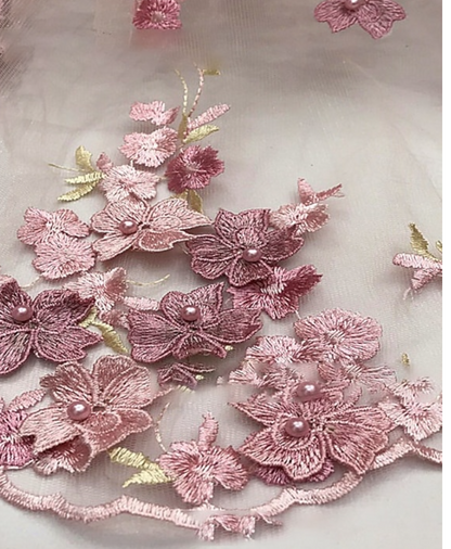 Off-Shoulder Floral Applique Tulle A-Line Dress