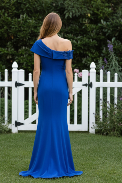 Off-Shoulder Mermaid Evening Gown with High Slit