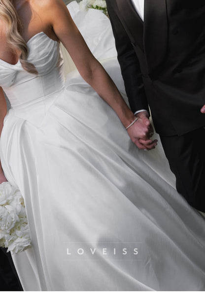 Strapless Ruched Bust Ball Gown Wedding Dress