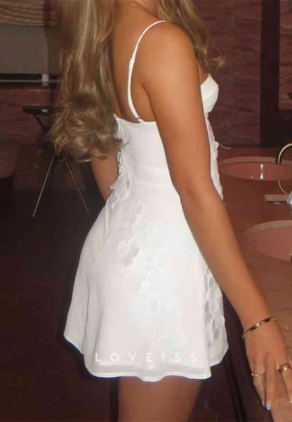 Sweetheart Corset A-Line Mini Dress with 3D Flowers