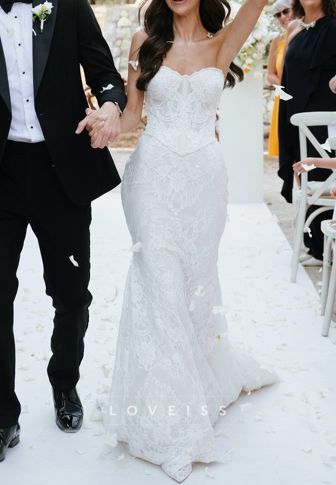 Strapless Lace Mermaid Wedding Dress